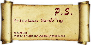 Prisztacs Surány névjegykártya